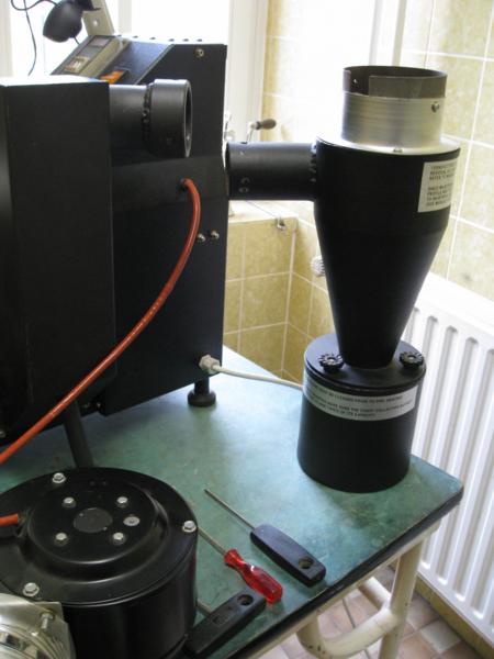 Maggio_33.jpg - The cyclone waiting to be mated to the exhaust air duct manifold.